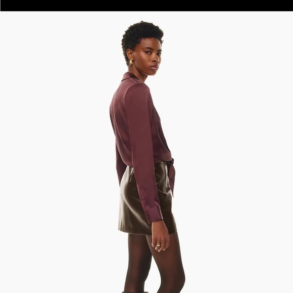 Wilfred tie-front satin blouse in US XS - Picture 7 of 15